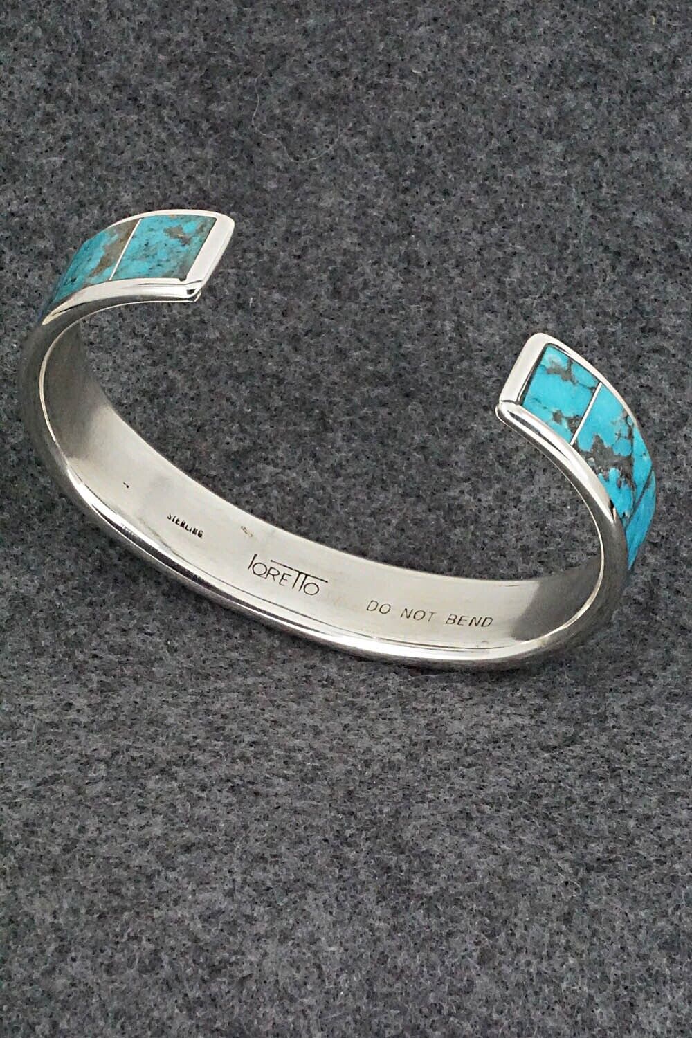 Turquoise & Sterling Silver Inlay Bracelet - Larry Loretto