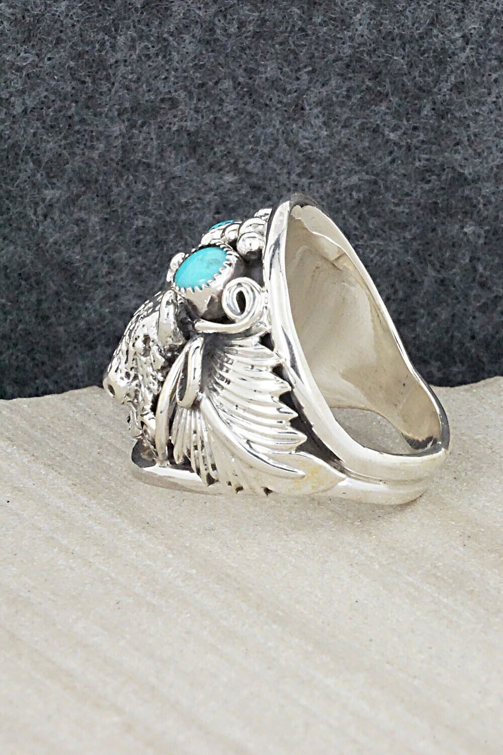 Turquoise & Sterling Silver Ring - Jeannette Saunders - Size 10