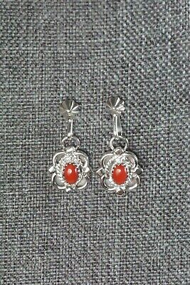 Coral & Sterling Silver Earrings - Sharon McCarthy