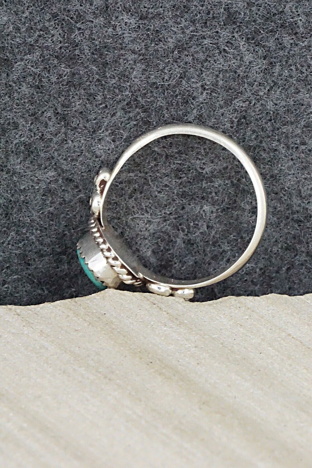 Turquoise & Sterling Silver Ring - Freda Martinez - Size 10.25
