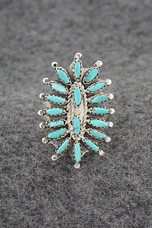 Turquoise & Sterling Silver Ring - Nathaniel Nez - Size 10
