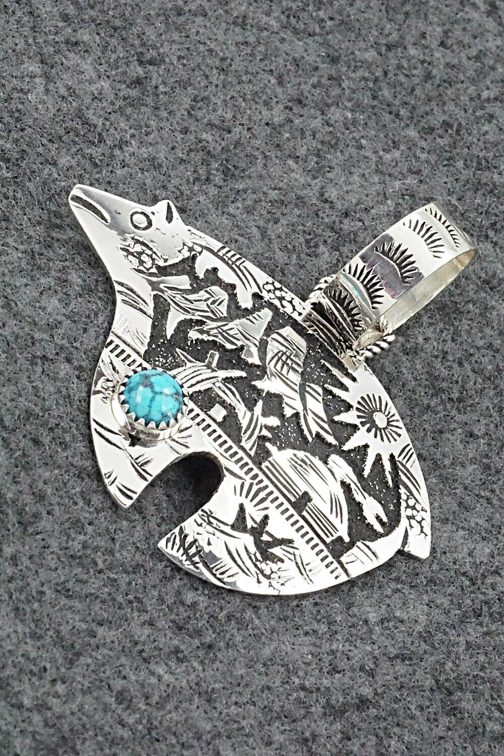 Turquoise & Sterling Silver Pendant - Richard Singer