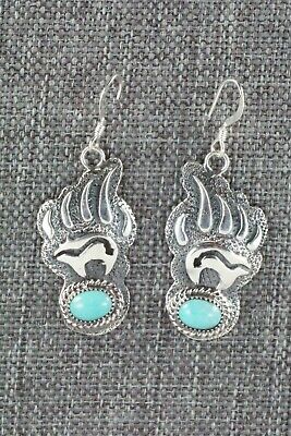 Turquoise & Sterling Silver Bear Earrings - Ross Antonio