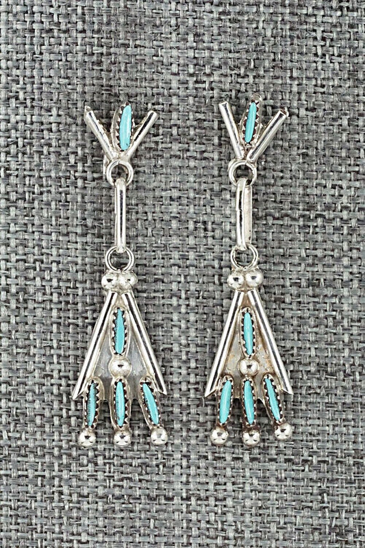 Turquoise & Sterling Silver Earrings - Rena Cachina