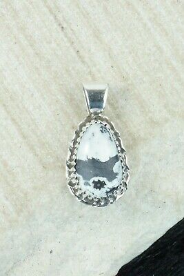 White Buffalo & Sterling Silver Pendant - Alvin Joe