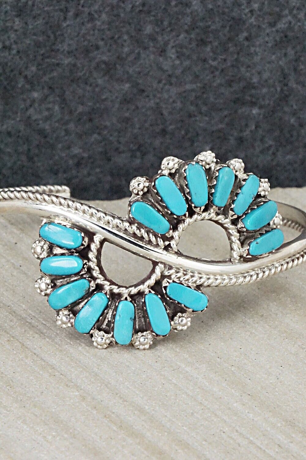 Turquoise & Sterling Silver Bracelet - Cherryl Beans