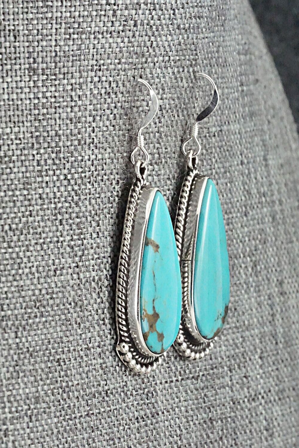 Turquoise & Sterling Silver Earrings - Verdie Betone