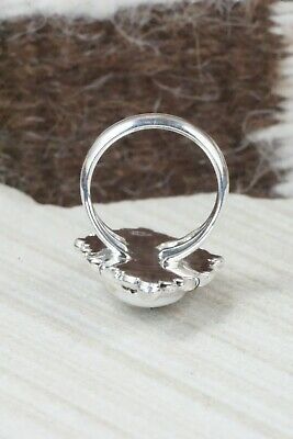 White Buffalo & Sterling Silver Ring - Daniel Benally - Size 7.5