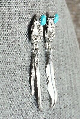 Turquoise and Sterling Silver Earrings - Roger Pino