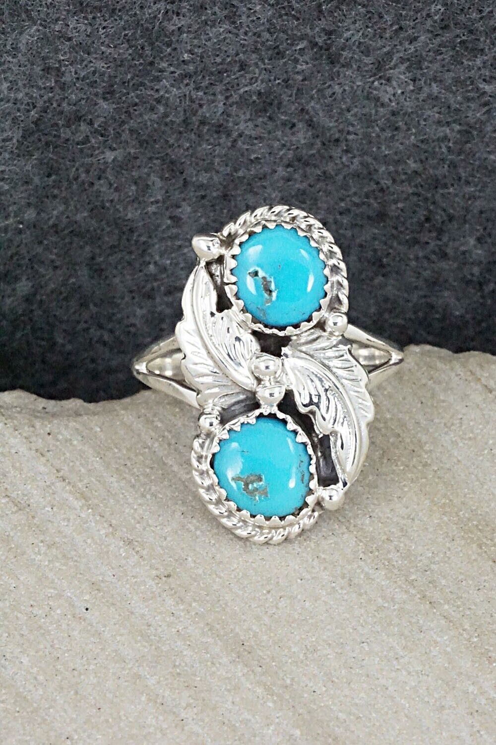 Turquoise & Sterling Silver Ring - William Begay - Size 8.5