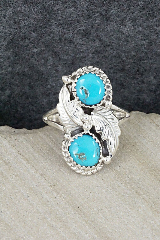 Turquoise & Sterling Silver Ring - William Begay - Size 8.5