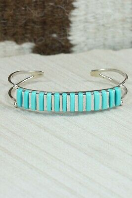 Zuni Turquoise & Sterling Silver Bracelet - Fredrick & Denise Siutza