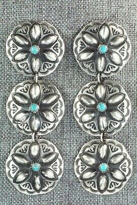 Turquoise & Sterling Silver Earrings - Leander Tahe