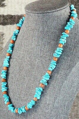 Turquoise, Spiny Oyster & Sterling Silver Necklace - Navajo
