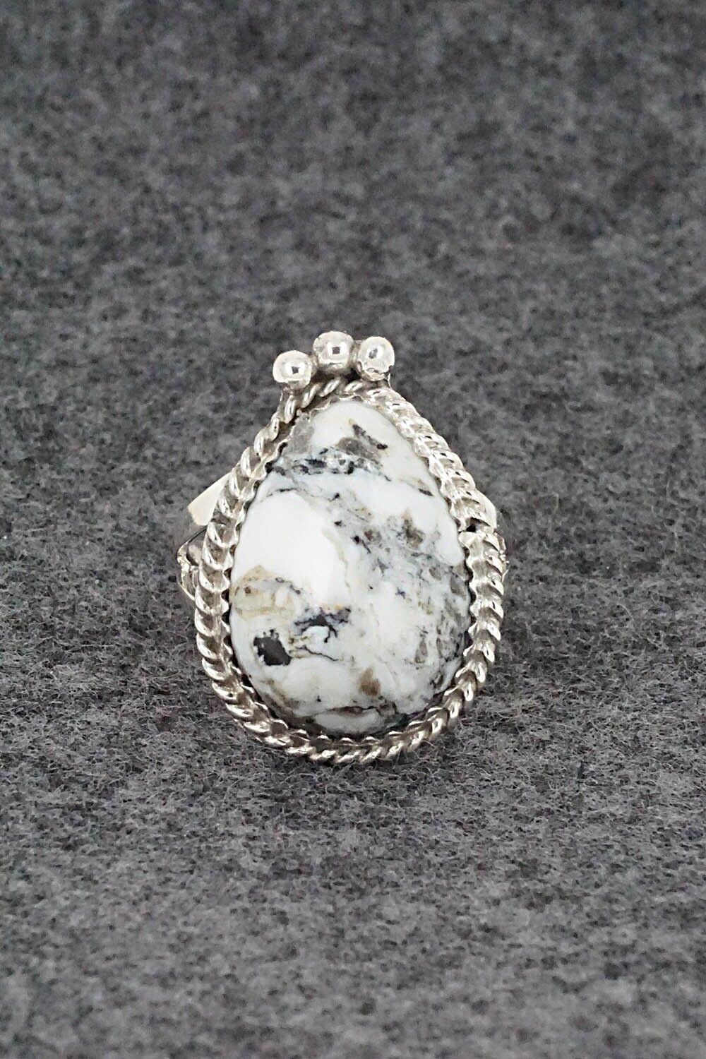 White Buffalo & Sterling Silver Ring - Robert Martinez - Size 5.5