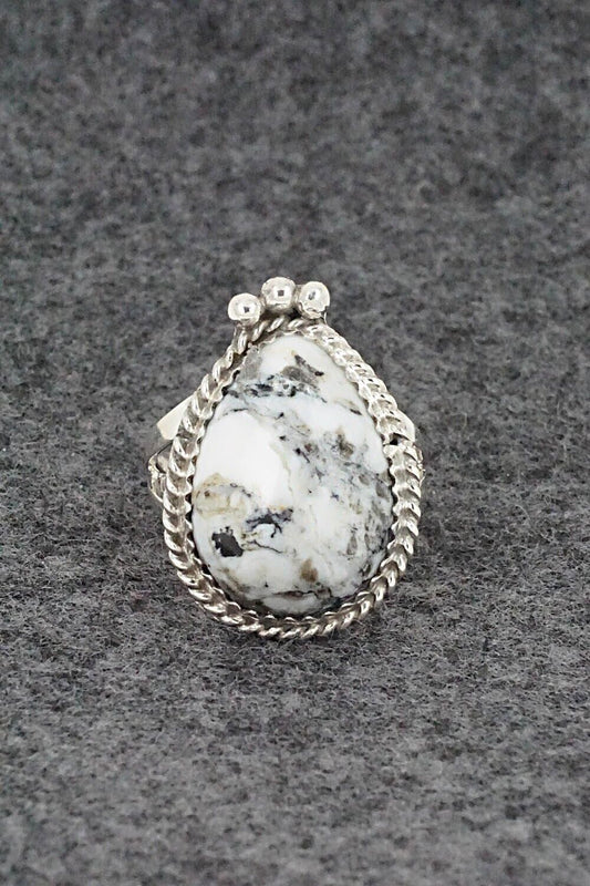 White Buffalo & Sterling Silver Ring - Robert Martinez - Size 5.5