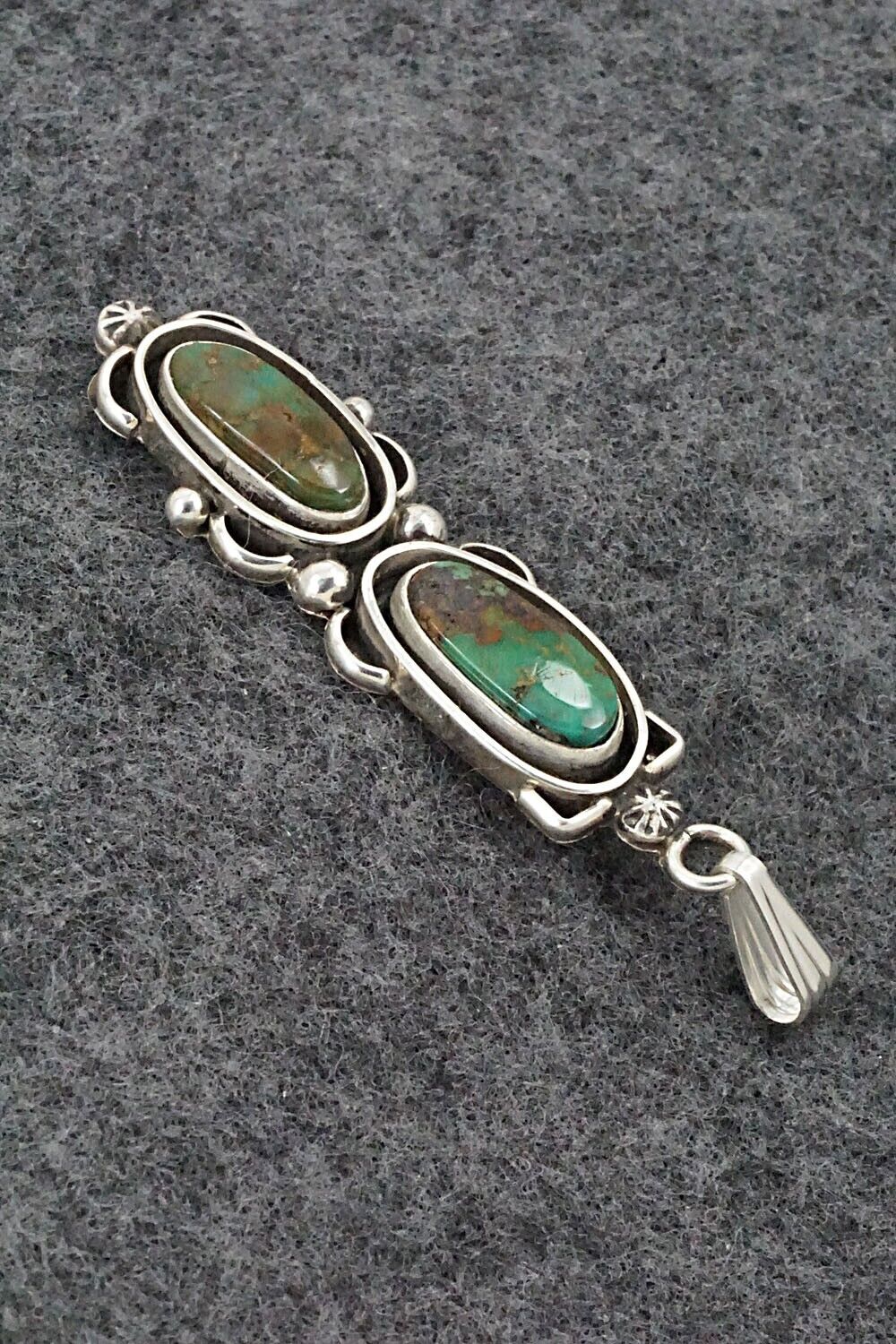 Turquoise & Sterling Silver Pendant - Roger Lewis