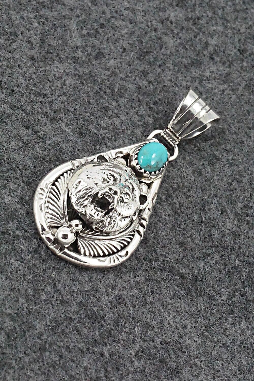 Turquoise & Sterling Silver Pendant - Jeannette Saunders