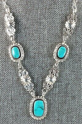 Navajo Turquoise & Sterling Silver Necklace - Lee Shorty