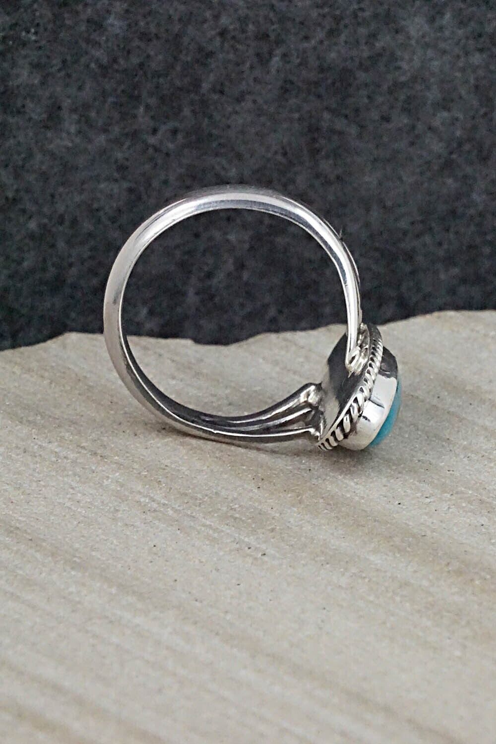 Turquoise & Sterling Silver Ring - Mark Barney - Size 8