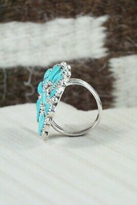 Turquoise & Sterling Silver Ring - Justina Wilson - Size 7.25
