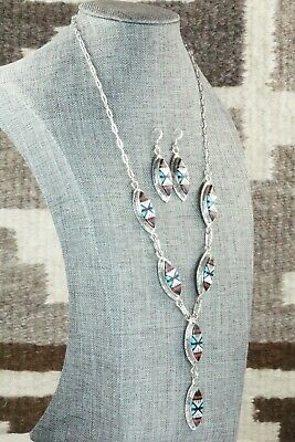 Multi Stone & Sterling Silver Necklace and Earrings Set - Leslie Lamy