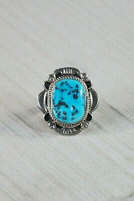 Navajo Turquoise and Sterling Silver Ring - Rita Tom - Size 11 - High Lonesome Trading