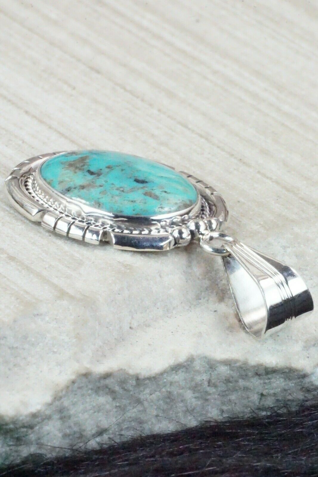 Turquoise & Sterling Silver Pendant - Samuel Yellowhair