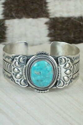 Navajo Turquoise and Sterling Silver Bracelet - Raymond Delgarito