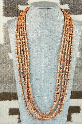 Coral & Heishi Sterling Silver Necklace - Irene Lovato