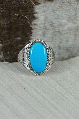 Navajo Turquoise and Sterling Silver Ring - Bobby Platero - Size 12.25