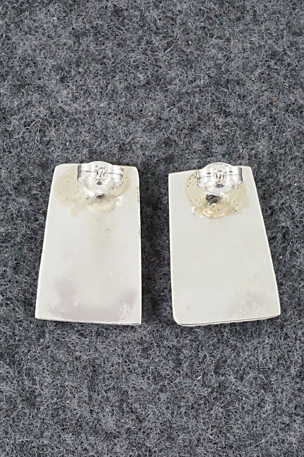 Turquoise & Sterling Silver Inlay Earrings - Karlena Seontewa