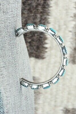 Turquoise & Sterling Silver Hoop Earrings - Murray Hannaweeka