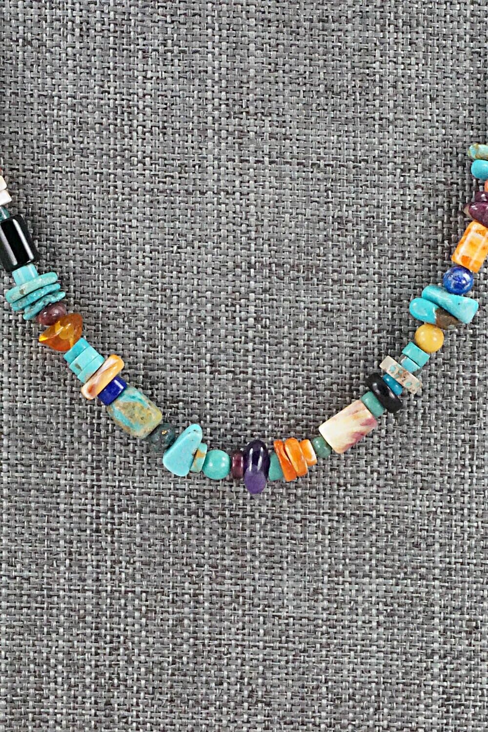 Multi Stone and Sterling Silver Necklace - Helen Tsosie