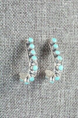 Turquoise & Sterling Silver Earrings - Rena Laate - High Lonesome Trading