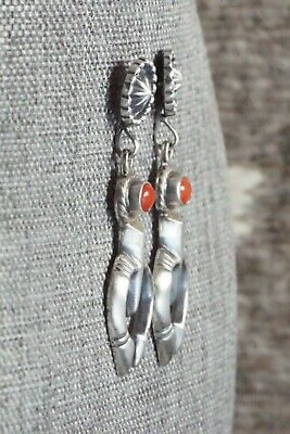Coral & Sterling Silver Earrings - Annie Spencer
