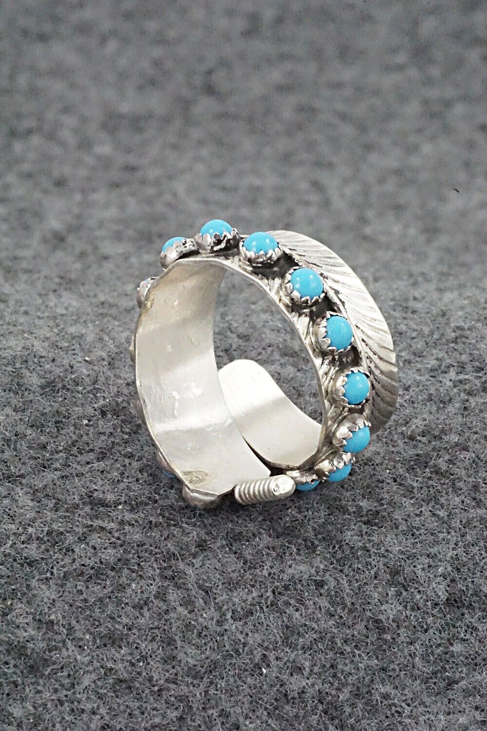 Turquoise & Sterling Silver Ring - Aaron Davis - Size 8.5