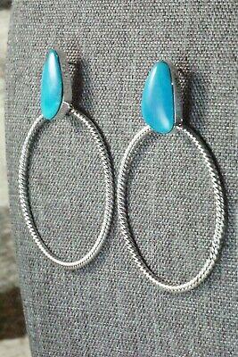 Turquoise & Sterling Silver Earrings - Annie Spencer - High Lonesome Trading