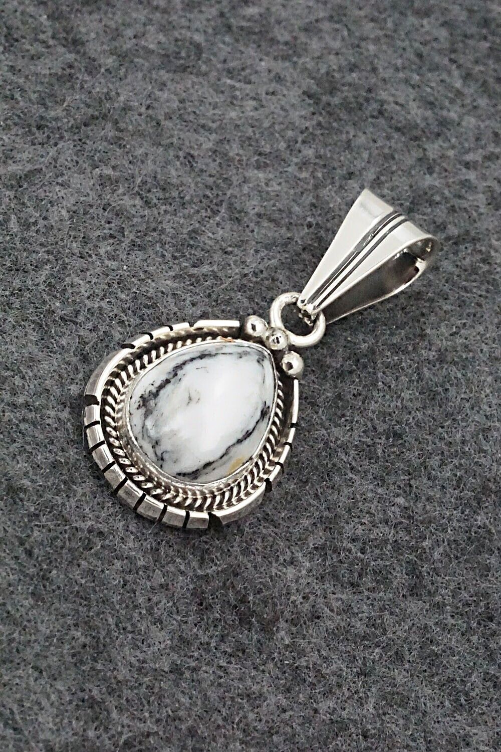 White Buffalo & Sterling Silver Pendant - Samuel Yellowhair