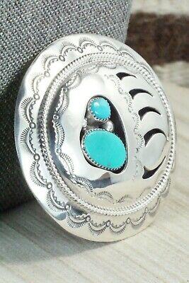 Turquoise & Sterling Silver Belt Buckle - Wilbert Muskett Sr. - High Lonesome Trading