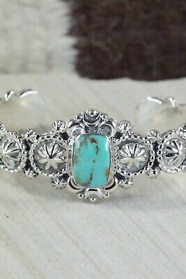 Navajo Turquoise & Sterling Silver Bracelet - Bobby Platero