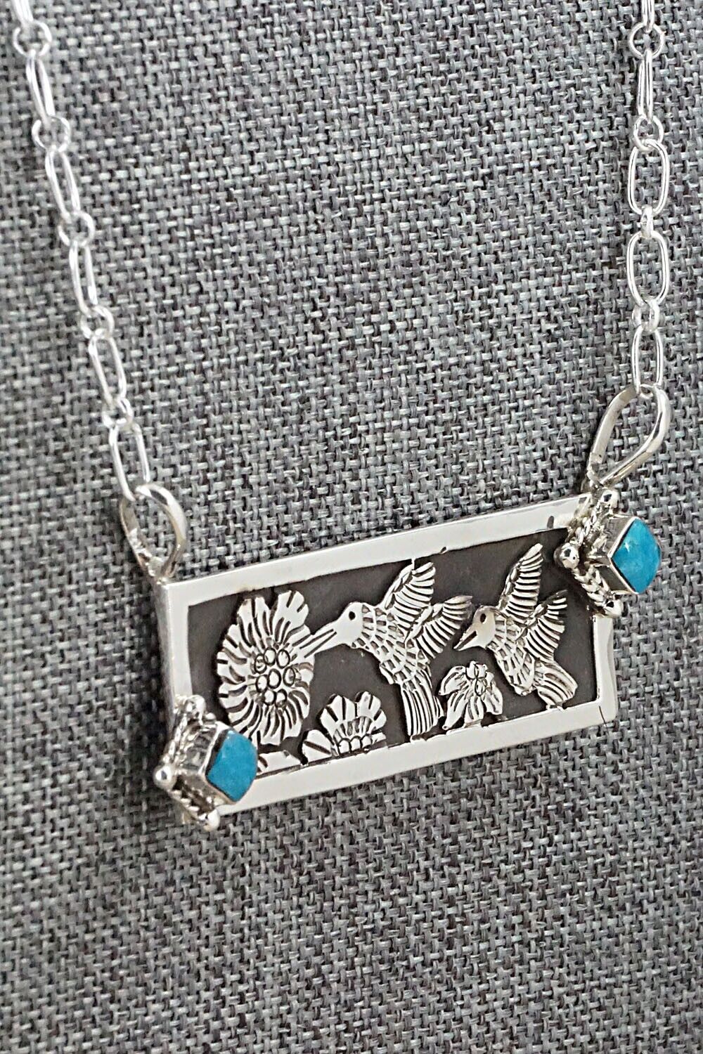 Turquoise & Sterling Silver Necklace - Jeremy Delgarito