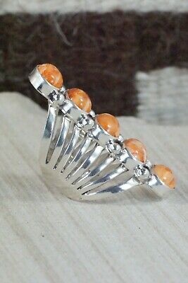 Spiny Oyster & Sterling Silver Ring - Thomas Yazzie - Size 6