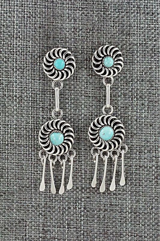 Turquoise & Sterling Silver Earrings - Al Lementino