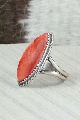 Spiny Oyster & Sterling Silver Ring - Selina Warner - Size 8.5