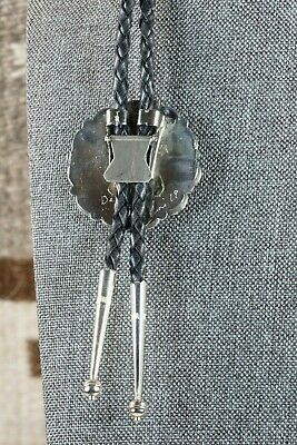 Zuni Inlay Turquoise & Sterling Silver Sunface Bolo Tie - Delwin Gasper