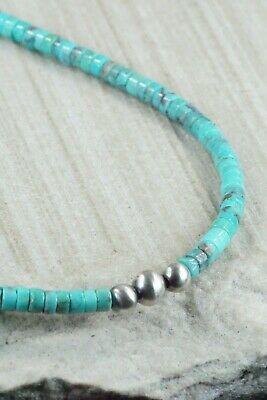 Turquoise & Sterling Silver Necklace - Navajo - High Lonesome Trading