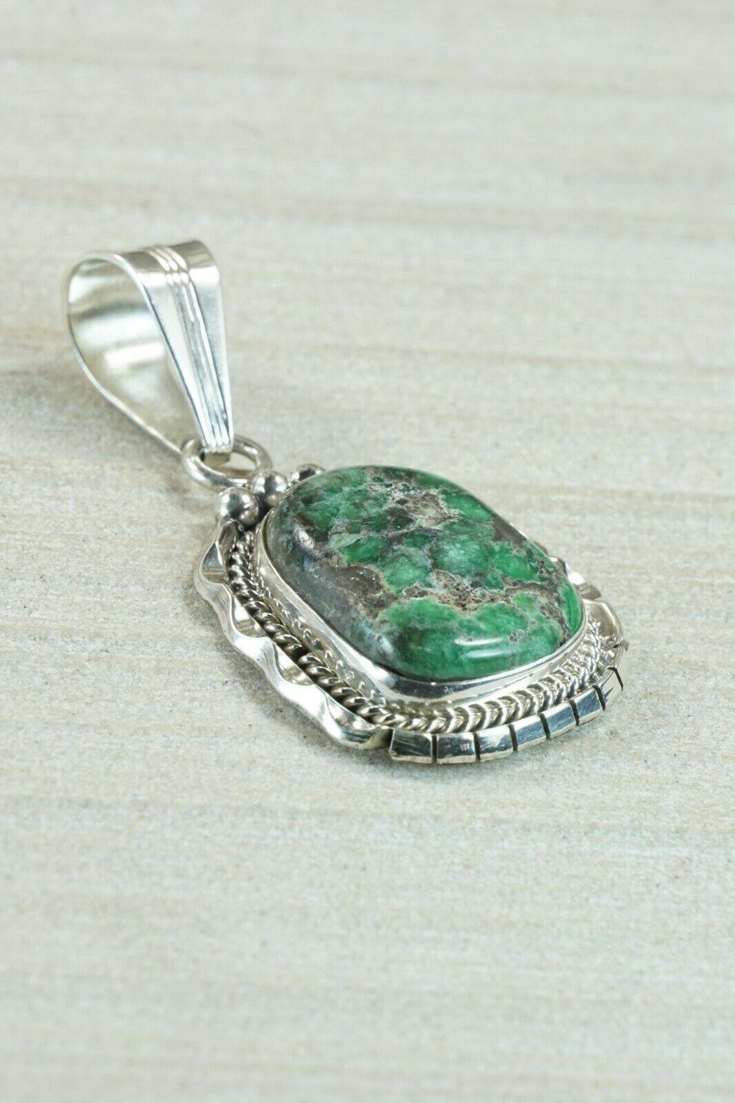 Navajo Turquoise & Sterling Silver Pendant - Samuel Yellowhair - High Lonesome Trading