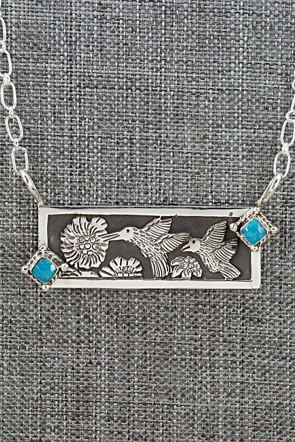 Turquoise & Sterling Silver Necklace - Jeremy Delgarito