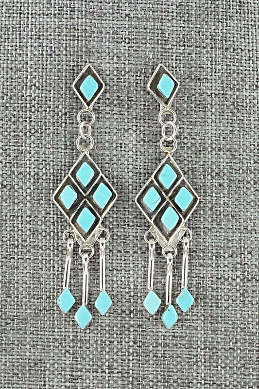 Turquoise & Sterling Silver Earrings - Priscilla Chavez